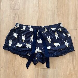 Navy Blue Polar Bear Pajama Shorts from Aerie